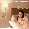 thumbnail image 6 of 14.5 inch Battery Operated Wall Sconce Set of 2,Gold Rechargeable Wall Lights with 5200mAh Dimmable Detachable Bulbs and Remote,9 Colors Wireless Sconces for Bedroom Living Room Hallway Decor, 6 of 8