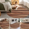 thumbnail image 5 of Round Rug 3.3Ft Washable Non-Slip, Western Barn Door Circle Area Rugs for Living Room Bedroom, Country Farmhouses Wooden Grain Brown Indoor Floor Mats Carpet Runner for Home Decor Aesthetic, 5 of 8