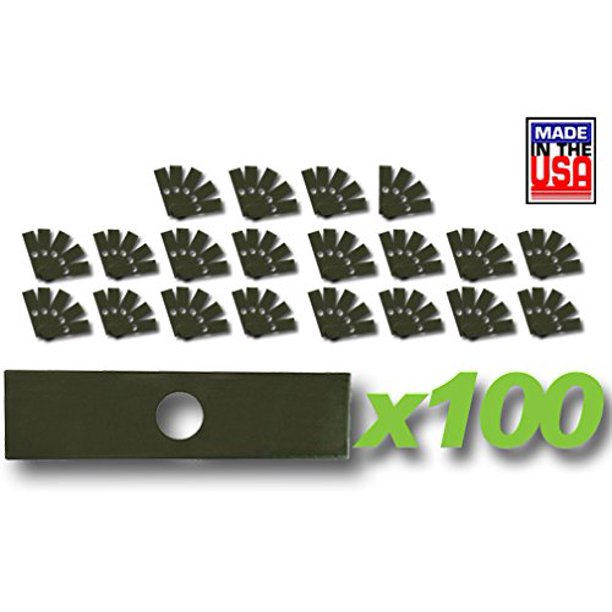 100 Pack USA Mower Blades Edger Blade Unpainted fits Echo, Husqvarna