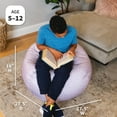 thumbnail image 3 of Big Joe Classic Bean Bag Chair for Kids Bedroom and Reading Nook, Easy-Clean Petal Pip Lilac, Durable Nylon Polyester Blend, 2 feet Refillable, 3 of 8