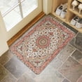 thumbnail image 4 of Bohemian Orange Ethnic Patterned Carpet Welcome Doormat for Indoor/Outdoor Entrance Bohemian Orange Ethnic Patterned Carpet Decoration Door Mat Kitchen Door Mat Bedroom Doormat 17x30 Inch, 4 of 6
