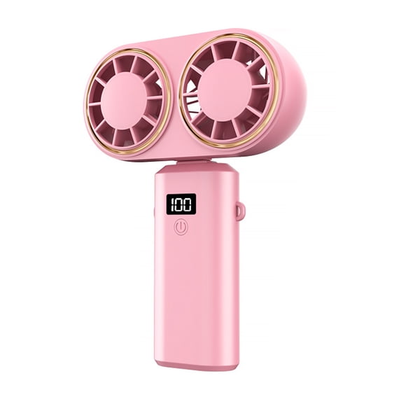 Inteprter Ventilador portátil recargable y fácil de limpiar para la familia, mini ventilador portátil ABS con control inteligente, ventilador Electrodomésticos rosa