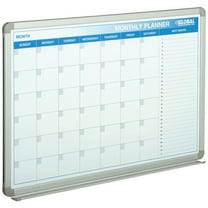 Global Industrial Monthly Calendar Whiteboard Steel Surface 36""W x 24""H