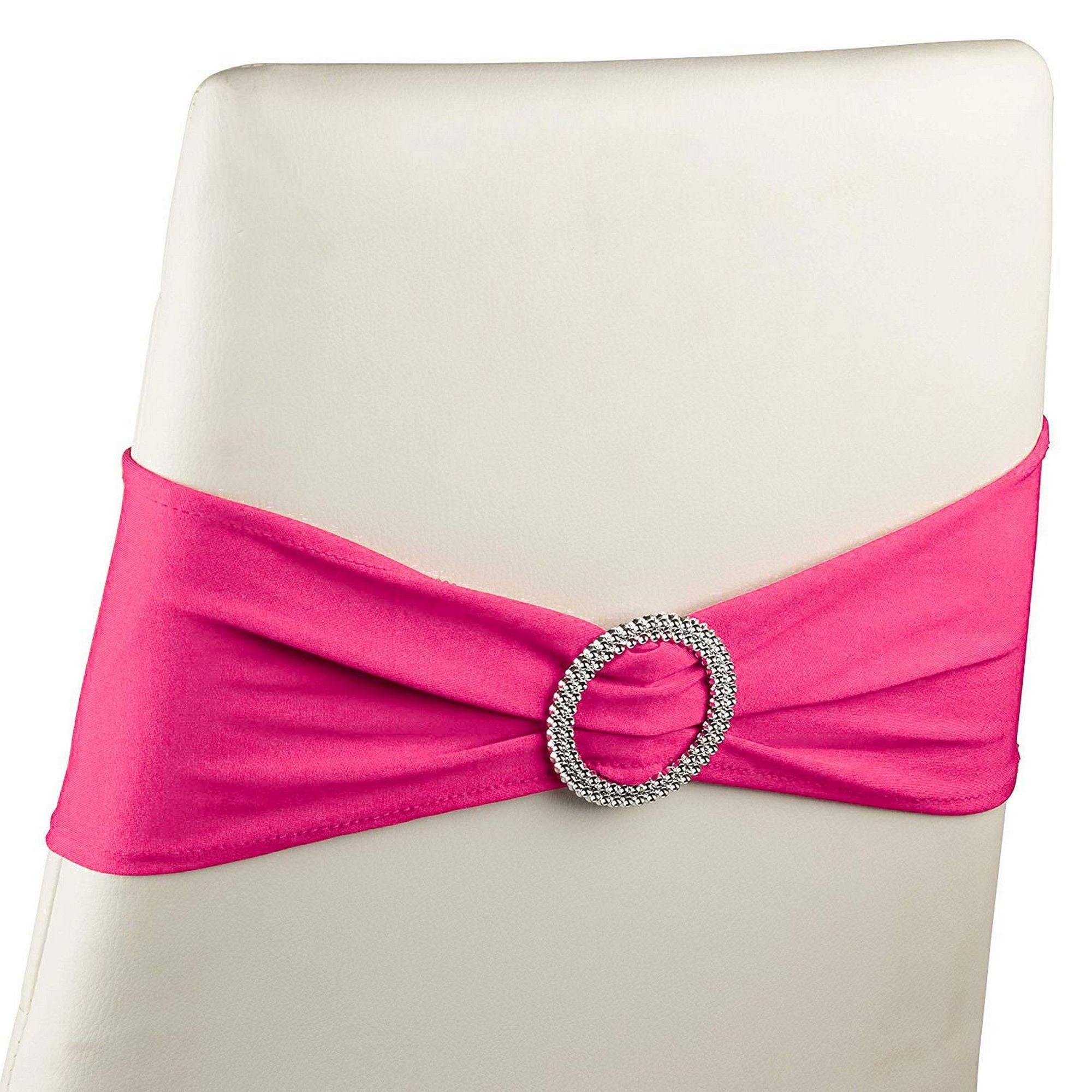 Pink Chair Sashes With Buckles Set Of 50 Wedding Spandex Sash No Pins Or Clips Needed Fits 14 18 Inch Dining Chairs Walmart Com