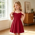 thumbnail image 5 of Bobifish Big Girls Dresses Off Shoulder Spaghetti Strap A-Line Elegant Party Dress Wedding Holiday Birthday Formal Event Special Occasion Dress, 5 of 8