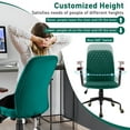thumbnail image 6 of Gymax Velvet Home Office Chair Swivel Adjustable Task Chair w/ Wooden Armrest Green, 6 of 10