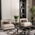 thumbnail image 2 of Michael Amini La Francaise Armless Accent Chair - Cafe au Lait/Black, 2 of 14