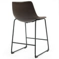 thumbnail image 5 of Set of 2 Adan Iron Frame Dark Brown Faux Leather Counter Stool, 5 of 8