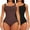 Black/Brown 2pk, variant on MANIFIQUE 2 Piece Shapewear Bodysuit for Women Tummy Control Slim Fit Sleeveless Round Neck Body Suit