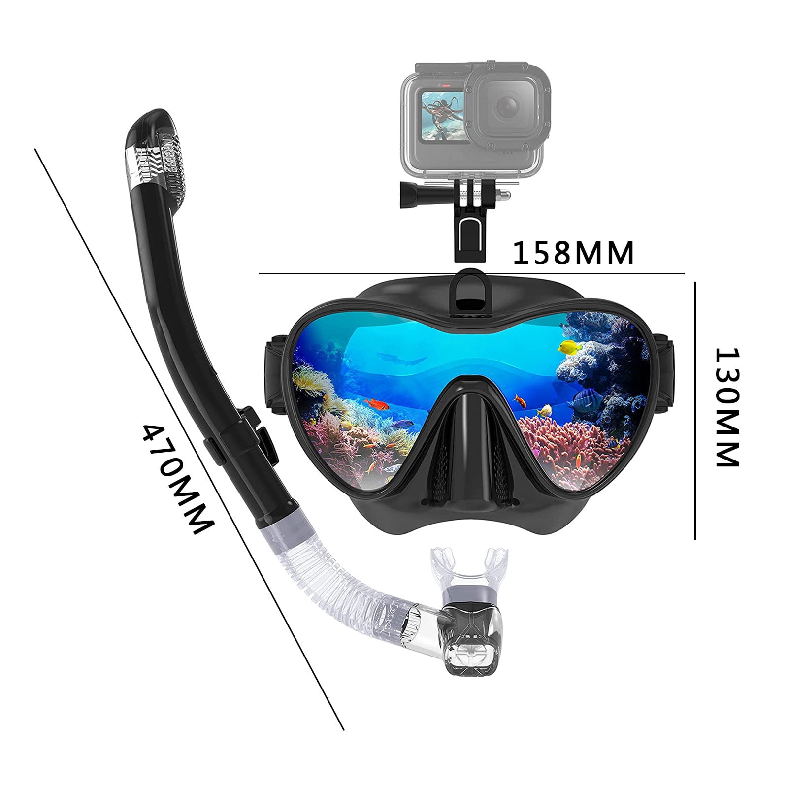 Máscara Buceo Cambio Sr Snorkel Gafas Natación Antivaho Adulto SALVAS
