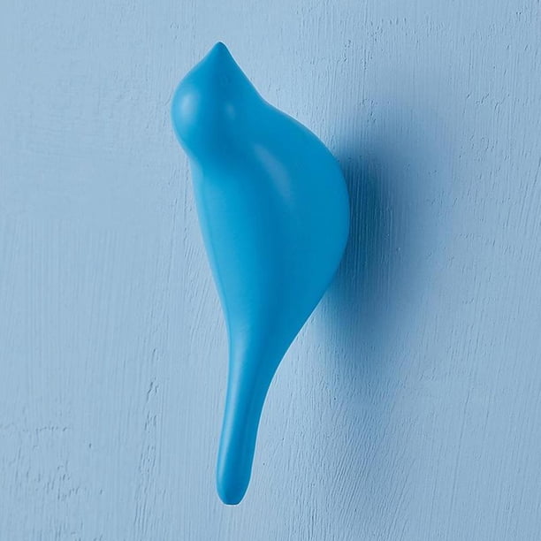 Resina apariencia de Pájaro s para para proteger Bolsa Colgador Montaje en Pared Decoración Artística, Se Azul perfecl Colgador de ganchos de pared