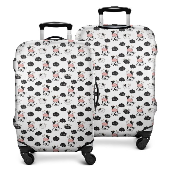 White Cow Cloud Pattern Luggage Cover Fashion Suitcase Cover Baggage Covers Fit 25-28 Inch Luggage (Go Travel)