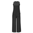 thumbnail image 3 of Sentmoon Summer Two Piece Sets for Women Sleeveless Crew Neck Tshirts High Waist Sweatpants with Pockets Relaxed Solid Color Going out Tops for Vacation S, 3 of 4