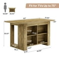 thumbnail image 4 of Finmind Kitchen Island with Storage, 63 Inch Island Table with Extra Large Worktop, Farmhouse Counter Height Bar Table,  Oak, 4 of 11