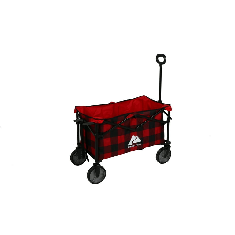 Ozark Trail Buffalo Plaid Big Bucket Wagon Red Walmart