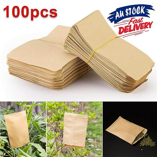 100pcs Seed Bag Dustproof Seeding Protective Envelope Lightweight Garden Multi-Purposes Garden Storage Bags Tear-Resistant Seed Protector for Home