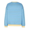 thumbnail image 5 of Jsaierl Oversized Sweatshirts for Women Plus Size Striped Long Sleeve Sweatshirt Crewneck Fall Lightweight Loose Fit Pullover Trendy Raglan Sleeve Cute Tops, 5 of 6