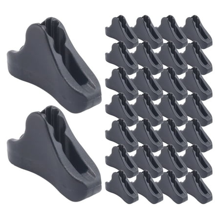 30Pcs Camping Tent Awning Rope Fastener Adjuster Non-Slip Wind Rope Buckles Triple-Cornered Cord Tightener Stopper Adjuster Tool,30 * rope tightener,black