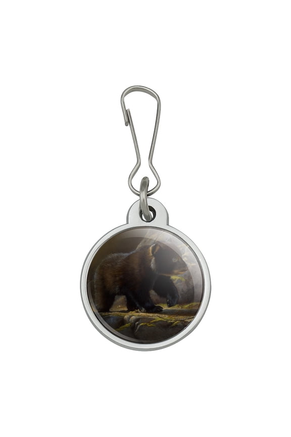 Black Bear Cub in the Morning Jacket Handbag Purse Luggage Backpack Zipper Pull Charm