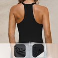 thumbnail image 6 of Padded Tank Tops for Women, Comdrip Womens Spaghetti Strap V Neck Ribbed Tank Tops for Women Slim Soft Camisole Basic Layering Shirts Comfy Tank Tops for Women Black L, 6 of 6