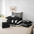 thumbnail image 6 of Feelyou Rock and Roll Drum Comforter Set 7pcs, Black White Stripes King Bedding Sets, 6 of 8
