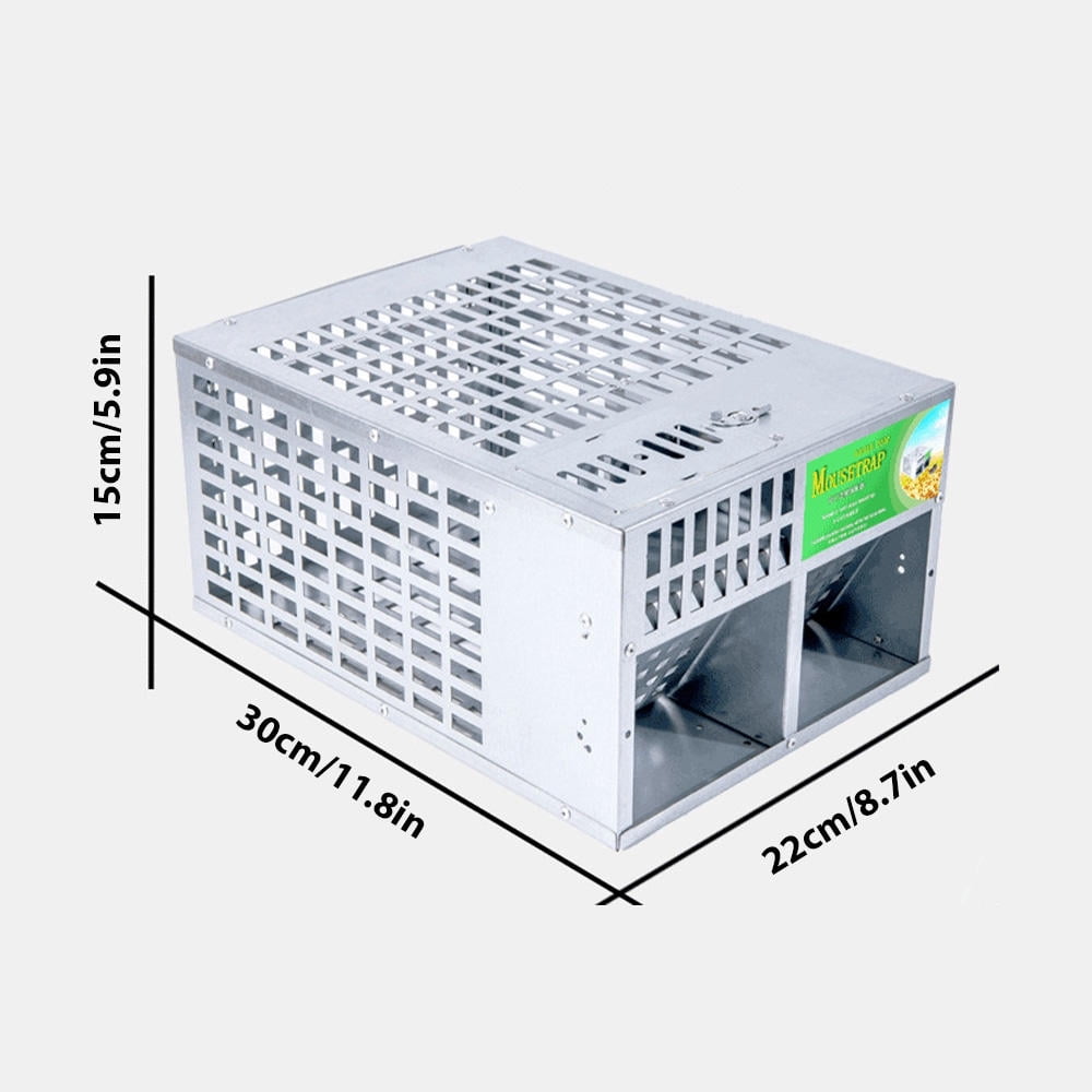 Xirurus Dual‑Door Live Trap – 2‑Door Continuous Capture, Safe Handle, Galvanized Steel, Layered Design, Reusable for Indoor/Outdoor Mice & Small Pests