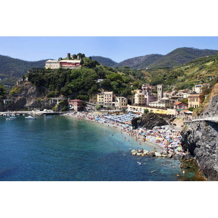 The Old Town Beach at Monterosso Al Mare from the Cinque Terre Coastal Path Print Wall Art By Mark (Best Coastal Towns Usa)
