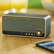 onn Medium Black Wi-Fi Speaker with Multi-Directional Sound and Bluetooth