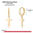 thumbnail image 2 of TINGN CZ Flower Shaped Earrings Huggie Hoop 14K Gold Plated Cubic Zirconia Flower Pendant Earrings, 2 of 5