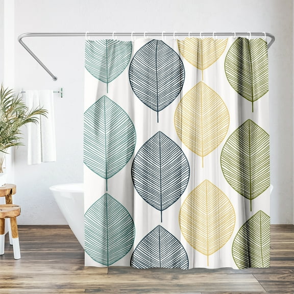 Americanflat 71" x 74" Shower Curtain, Leaves Multicolor by Lisa Nohren