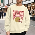 thumbnail image 2 of Men Football Plus Size Pullover Fashion Sweatshirt Holiday Logo Print Hop Oversized Hoodless Crewneck Top, 2 of 4
