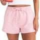 thumbnail image 1 of Pantalones cortos informales de verano con estampado de amor para mujer, pantalones cortos cómodos con cintura elástica y cordón, 1 of 6