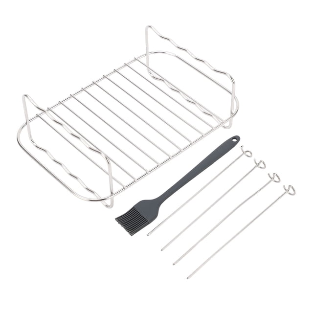 Rectangle Acier Inoxydable Fryer Rack Air Fryer Rack Grilling Rack Double Panier Friteuses Accessoires Pour Ningja Foodi DZ201 401