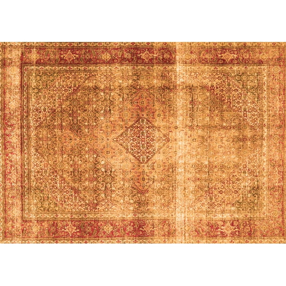 Ahgly Company Indoor Rectangle Persian Orange Traditional Area Rugs, 7' x 10'