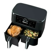 Restored Ninja, Air Fryer, Foodi 6-in-1 XL 2-Basket, with DualZone Technology, 1700 Watts, Non-Stick, Black