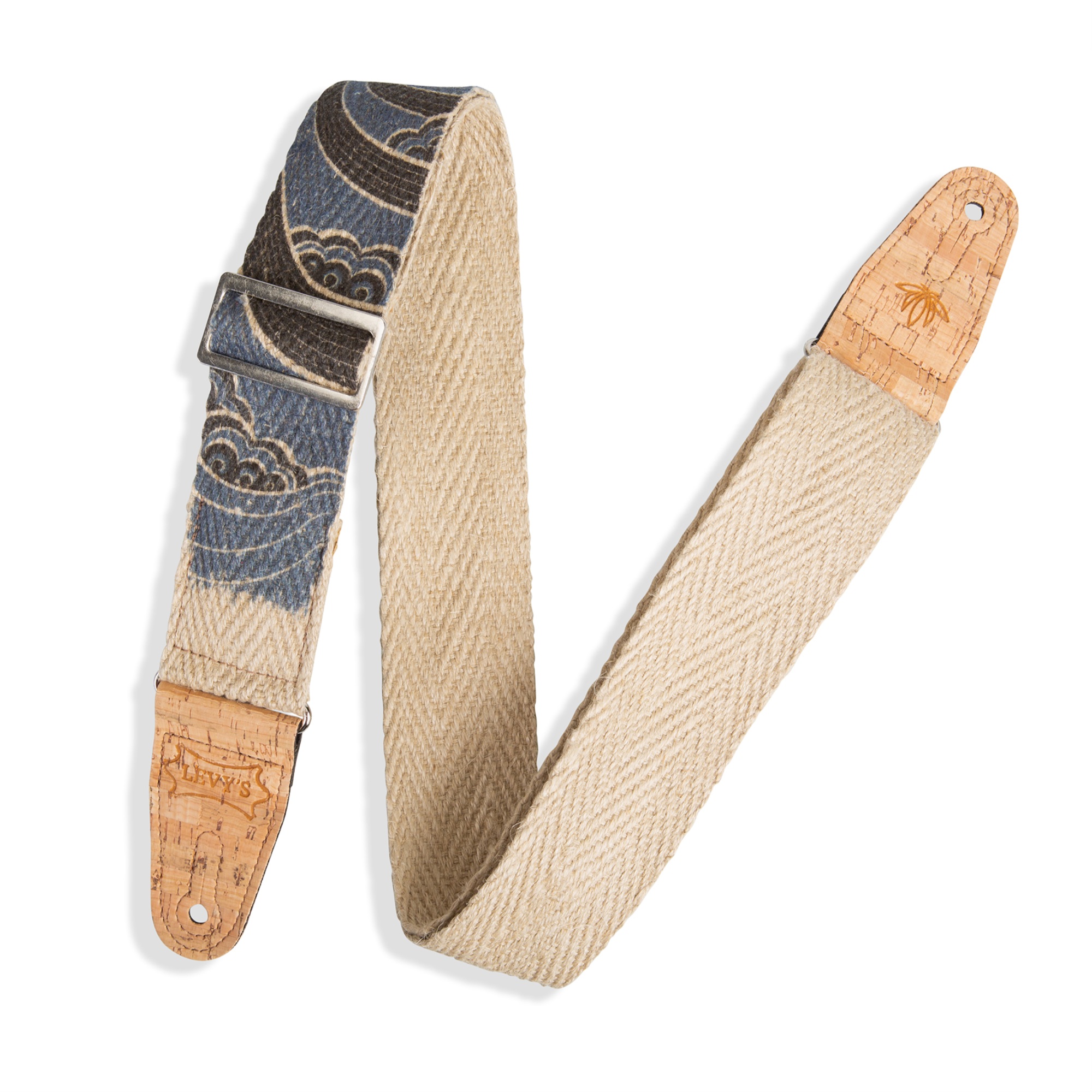 2 inch Wide Hemp Guitar Strap / Natural, Multi