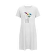 thumbnail image 2 of Chemise de Nuit à Manches Courtes pour Femmes Grande Taille, Robe de Nuit Col Rond Douce et Confortable avec Imprimé Poitrine, Chemise de Nuit Décontractée pour Dormir, Chemise de Nuit Coupe Décontractée pour la Maison, 2 of 5