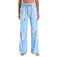 thumbnail image 1 of Wuffmeow Soft Pajama Pants for Women – Floral Print Drawstring Casual Palazzo Lounge Pants Wide Leg for All Seasons, 1 of 4