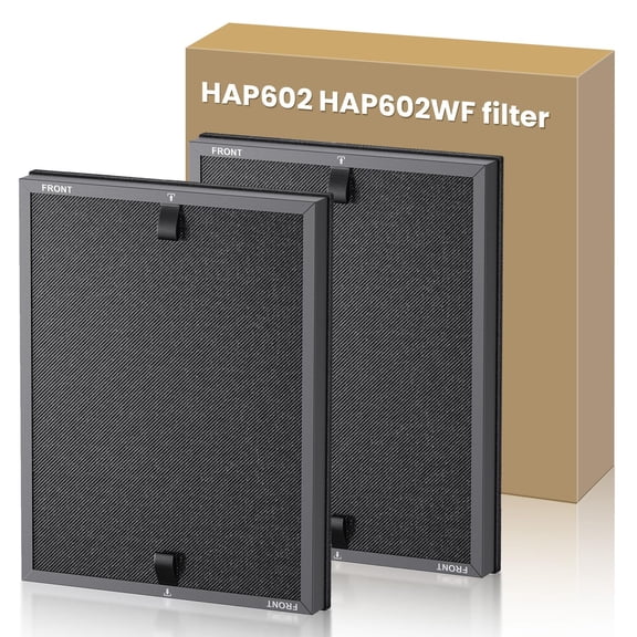 2 Pack HAP602 Replacement Filter Compatible with ECOSELF HAP602 / HAP602WF Air Purifier, 3-in-1 True HEPA High-Efficiency Activated Carbon Filter for Home Large Room