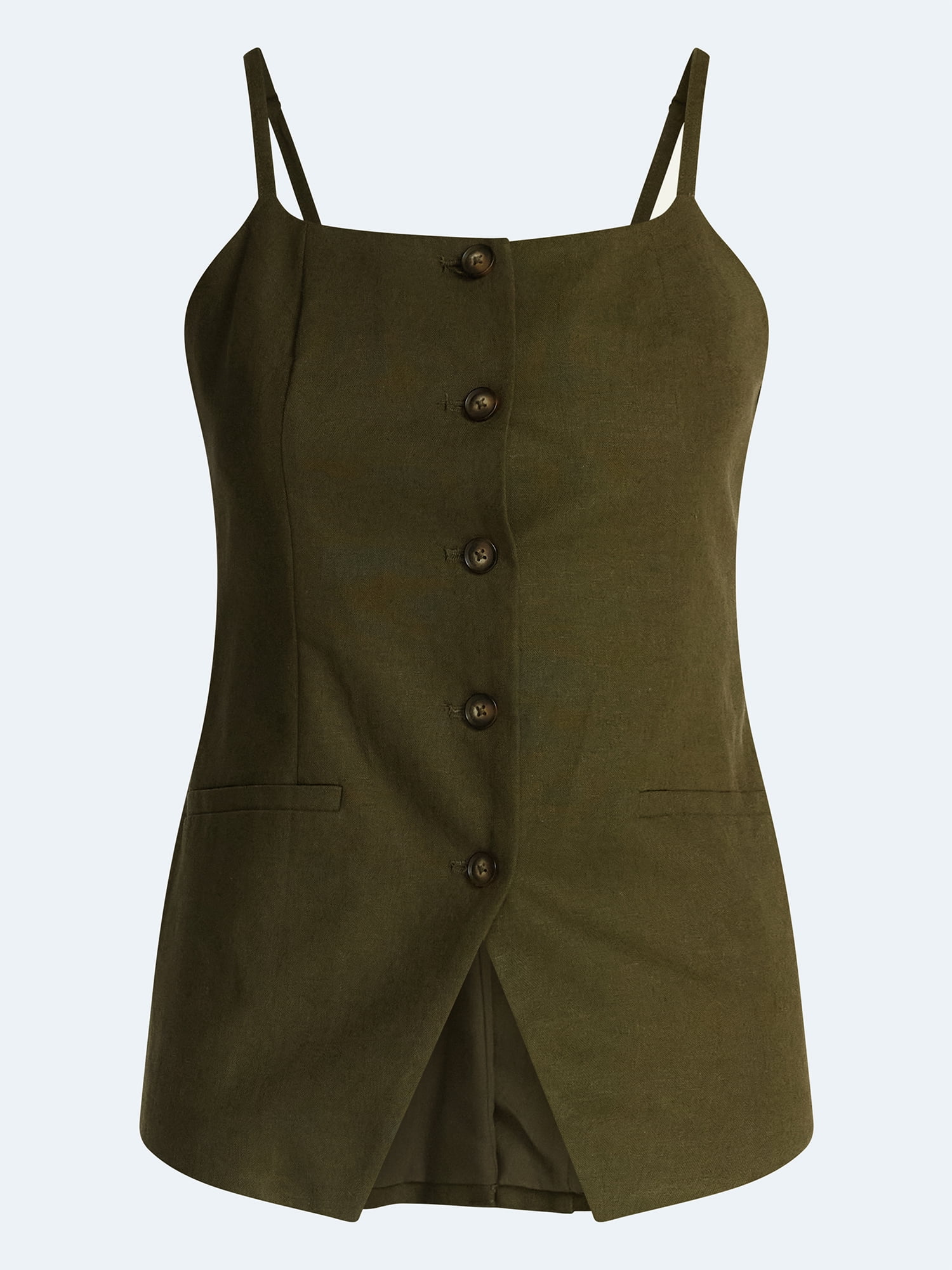 Scoop Women’s Linen Blend Vest, Sizes XS-XL