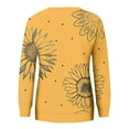 thumbnail image 4 of Crewneck Sweatshirts Womens Trendy Floral Printed Long Sleeve Fall Winter Casual Tunic Tops Loose Fit (M, Yellow), 4 of 5