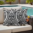 thumbnail image 4 of Abstract Ethnic Outdoor Pillow Covers Pack of 2 Bohemian Geometric Trible Black Floral Texture Waterproof Throw Pillow Covers Decorative Cushion Cases for Patio Garden Tent Balcony Couch 20x20 inch, 4 of 9