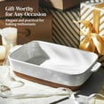 thumbnail image 5 of This ceramic baking dish is oven-safe, measures 9x13 inches, has a capacity of 4.3 quarts, features handles, is durable, and suitable for baking and roasting various foods; it is ivory-colored., 5 of 8