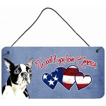 Carolines Treasures SC9970DS612 Woof if you love America Boston Terrier Wall or Door Hanging Prints 6HX12W multicolor
