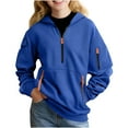 thumbnail image 6 of Boys Sweatshirts Fashion Long Sleeve Pullover Tops Fall Winter High Neck Sweatshirt With Pockets Hoodies For Boys Size 5-15, 6 of 6