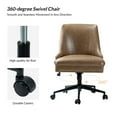 thumbnail image 4 of Vegan Leather Task Chair Swivel Home Office Chair Height Adjustable Mid-back Upholstered Nailhead Trim Bedroom Taupe, 4 of 7