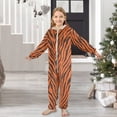 thumbnail image 6 of Tiger Stripes One Piece Pajamas Soft Jumpsuit Cozy Sleep and Play Romper Zipper and Pockets 7-8T, 6 of 8