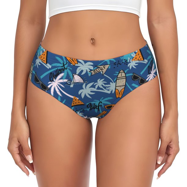 Fotbe Hawaiian Style Calzones Estampados para Mujer – Ropa Interior de Algodón, Cómoda, Suave y Elástica-3X-Large