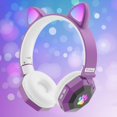 thumbnail image 4 of Auricures Inalámbricos para de Gato para Oreja, Peso Liviano Plegable, Control de , Auricures de Luz LED para Juegos de Computadora - púrpura Soledad Auriculares de juego, 4 of 7