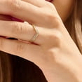 thumbnail image 2 of Round Cut Diamond Chevron Ring- V Shaped Rings for Women in 14K Yellow Gold Vermeil- Curved Wedding Band, 2 of 2